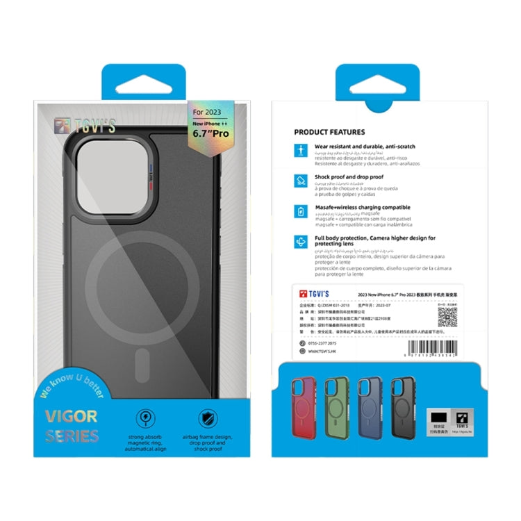 Coque magnétique TGVIS Vigor Series Airbag MagSafe pour iPhone 15 Pro Max, iPhone 15 Pro, iPhone 15 Plus, iPhone 15