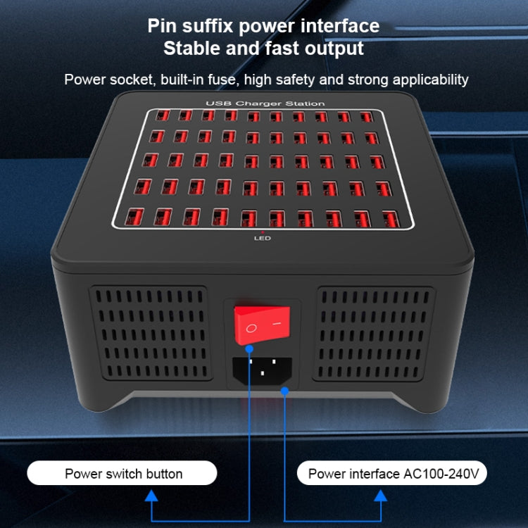 Station de charge intelligente USB 250 W 50 ports YFY-A77