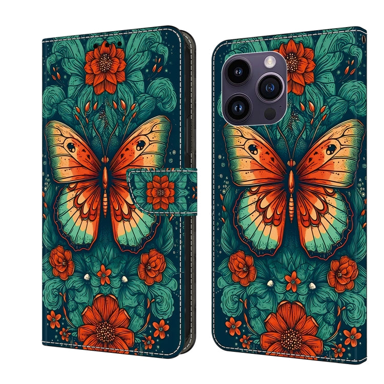 Crystal Painted Leather Phone case, For iPhone 15 Pro Max, For iPhone 15 Pro