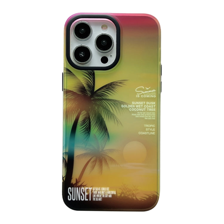 SUNSET Coconut Tree Dual-side Laminating Laser Phone Case, For iPhone 15 Pro Max, For iPhone 15 Pro, For iPhone 15, For iPhone 14, For iPhone 14 Pro, For iPhone 14 Pro Max, For iPhone 13 Pro Max, For iPhone 13 Pro, For iPhone 13, For iPhone 12         ...
