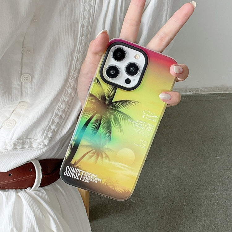 SUNSET Coconut Tree Dual-side Laminating Laser Phone Case, For iPhone 11