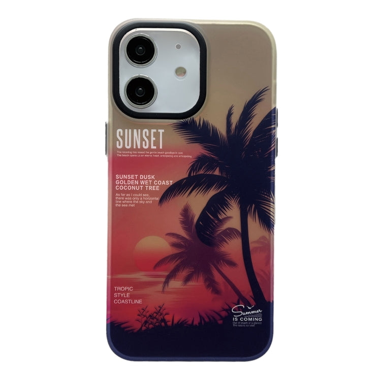SUNSET Coconut Tree Dual-side Laminating Laser Phone Case, For iPhone 11