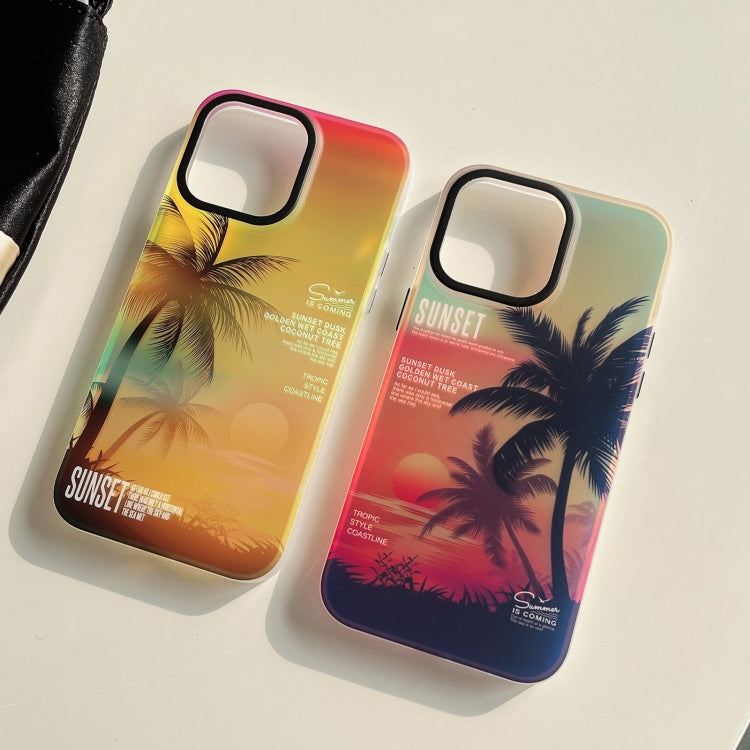 SUNSET Coconut Tree Dual-side Laminating Laser Phone Case