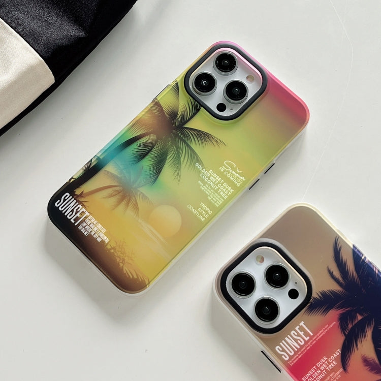 SUNSET Coconut Tree Dual-side Laminating Laser Phone Case, For iPhone 15 Pro Max, For iPhone 15 Pro, For iPhone 15, For iPhone 14, For iPhone 14 Pro, For iPhone 14 Pro Max, For iPhone 13 Pro Max, For iPhone 13 Pro, For iPhone 13, For iPhone 12         ...