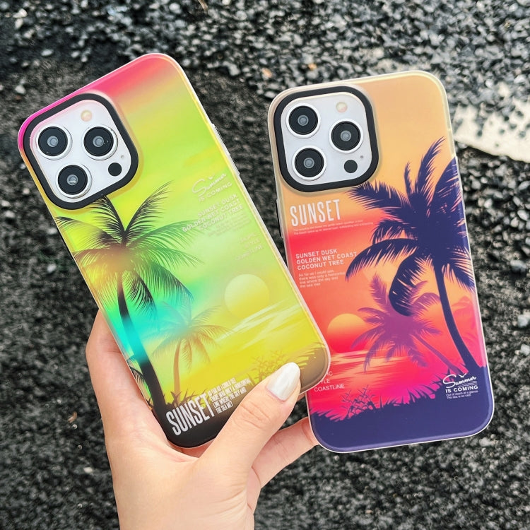 SUNSET Coconut Tree Dual-side Laminating Laser Phone Case