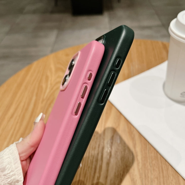 Pure Color Leather Magsafe Magnetic Phone Case, For iPhone 16 Pro Max, For iPhone 16 Pro, For iPhone 16 Plus