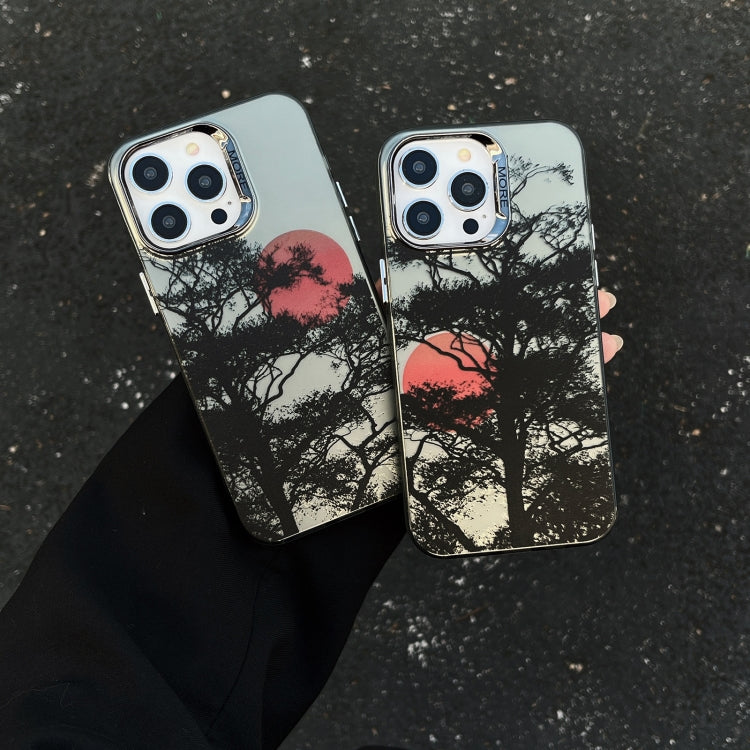 Colored Silver Plating Sunset Phone Case, For iPhone 15 Pro Max, For iPhone 15 Pro, For iPhone 15, For iPhone 14, For iPhone 14 Pro, For iPhone 14 Pro Max, For iPhone 13 Pro Max, For iPhone 13 Pro, For iPhone 13, For iPhone 12, For iPhone 12 Pro Max   ...