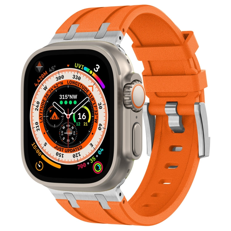Stone Grain Liquid Silicone Watch Band, For Apple Watch SE 2023 44mm, For Apple Watch Ultra 2 49mm