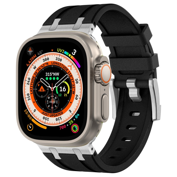 Stone Grain Liquid Silicone Watch Band, For Apple Watch SE 2023 44mm, For Apple Watch Ultra 2 49mm