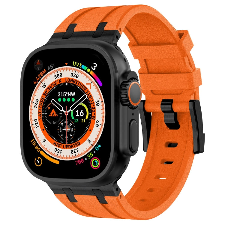 Stone Grain Liquid Silicone Watch Band, For Apple Watch Series 9 45mm, For Apple Watch Ultra 49mm