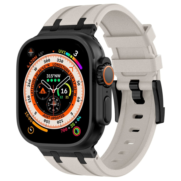 Stone Grain Liquid Silicone Watch Band, For Apple Watch Series 9 45mm, For Apple Watch Ultra 49mm