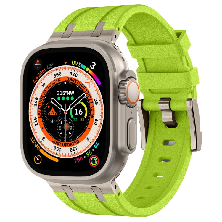 Stone Grain Liquid Silicone Watch Band, For Apple Watch Series 9 45mm, For Apple Watch Ultra 49mm