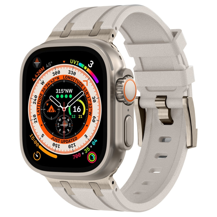 Stone Grain Liquid Silicone Watch Band, For Apple Watch Series 9 45mm, For Apple Watch Ultra 49mm