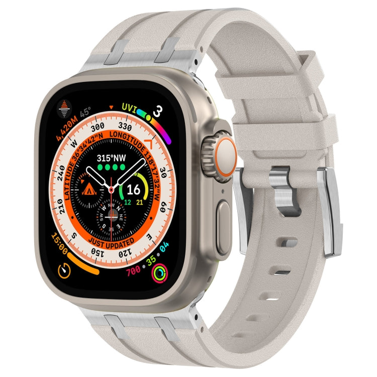 Stone Grain Liquid Silicone Watch Band, For Apple Watch Series 9 45mm, For Apple Watch Ultra 49mm