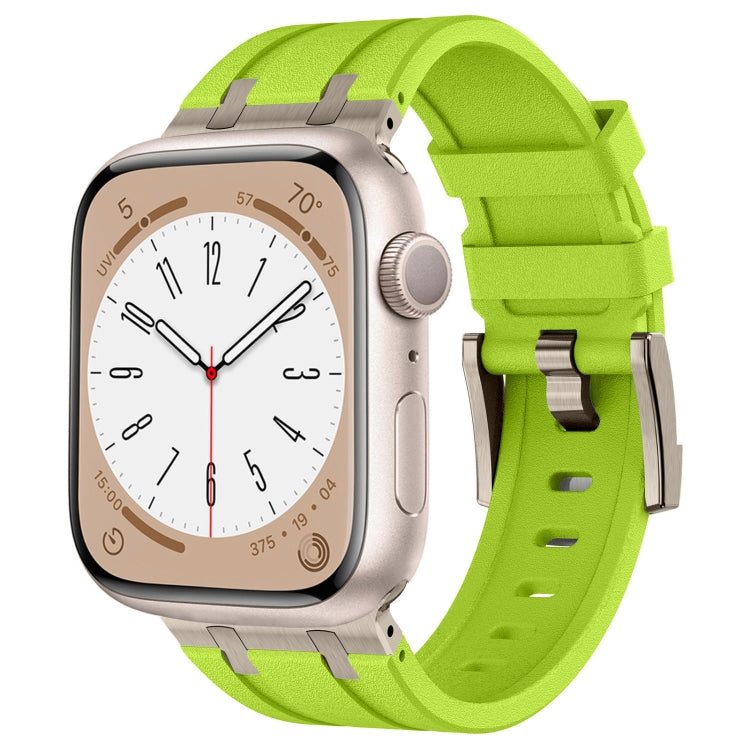 Stone Grain Liquid Silicone Watch Band, For Apple Watch Series 7 45mm, For Apple Watch SE 44mm
