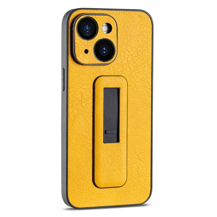 PU Leather Push-pull Bracket Shockproof Phone Case, For iPhone 15 Plus, For iPhone 15, For iPhone 14 Plus