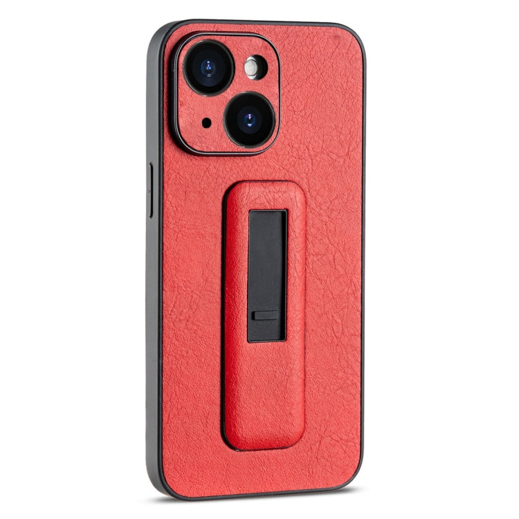 PU Leather Push-pull Bracket Shockproof Phone Case, For iPhone 15 Plus, For iPhone 15, For iPhone 14 Plus