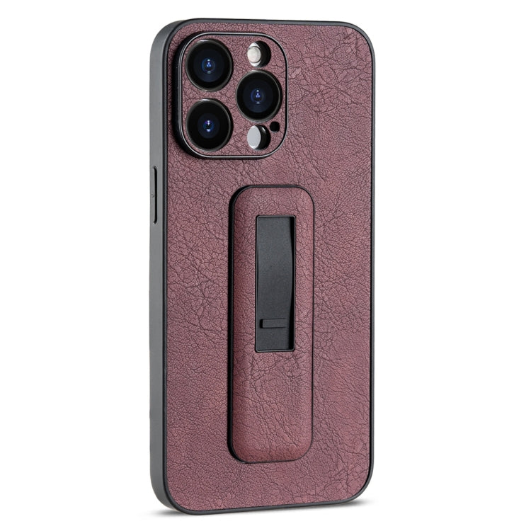 PU Leather Push-pull Bracket Shockproof Phone Case, For iPhone 14, For iPhone 14 Pro, For iPhone 14 Pro Max