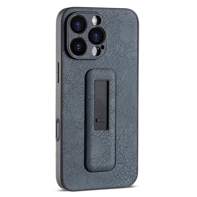 PU Leather Push-pull Bracket Shockproof Phone Case, For iPhone 16 Pro Max, For iPhone 16 Pro, For iPhone 16 Plus