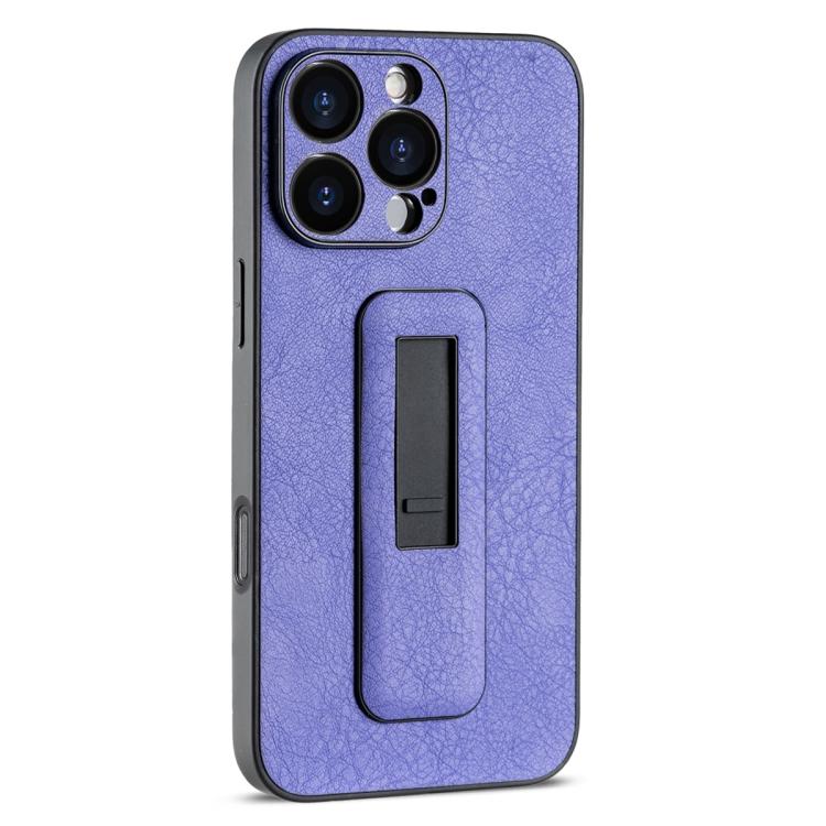 PU Leather Push-pull Bracket Shockproof Phone Case, For iPhone 16 Pro Max, For iPhone 16 Pro, For iPhone 16 Plus