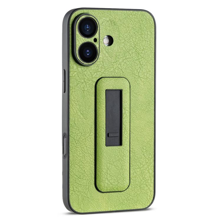 PU Leather Push-pull Bracket Shockproof Phone Case, For iPhone 16 Pro Max, For iPhone 16 Pro, For iPhone 16 Plus