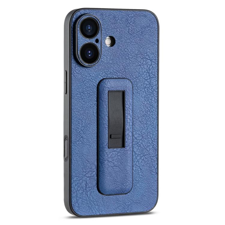 PU Leather Push-pull Bracket Shockproof Phone Case, For iPhone 16 Pro Max, For iPhone 16 Pro, For iPhone 16 Plus