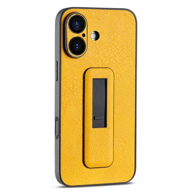 PU Leather Push-pull Bracket Shockproof Phone Case, For iPhone 16 Pro Max, For iPhone 16 Pro, For iPhone 16 Plus
