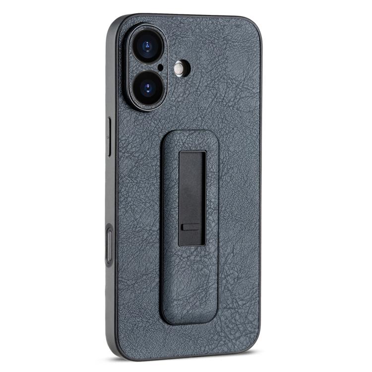 PU Leather Push-pull Bracket Shockproof Phone Case, For iPhone 16, For iPhone 15 Pro Max, For iPhone 15 Pro