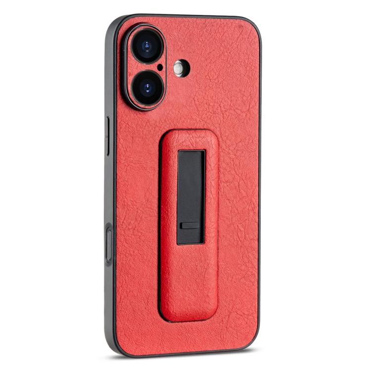 PU Leather Push-pull Bracket Shockproof Phone Case, For iPhone 16, For iPhone 15 Pro Max, For iPhone 15 Pro