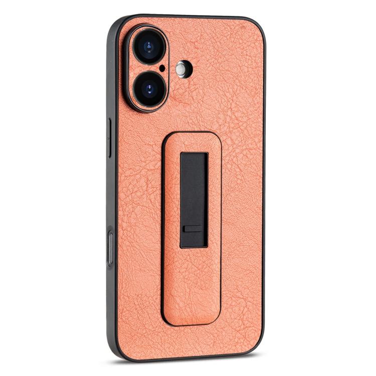 PU Leather Push-pull Bracket Shockproof Phone Case, For iPhone 16, For iPhone 15 Pro Max, For iPhone 15 Pro