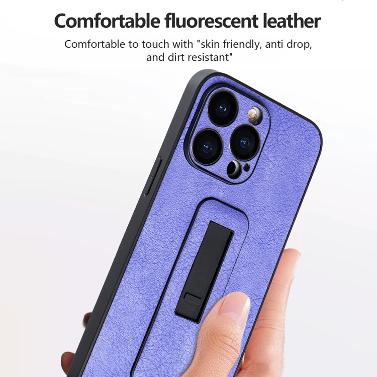 PU Leather Push-pull Bracket Shockproof Phone Case, For iPhone 16, For iPhone 15 Pro Max, For iPhone 15 Pro