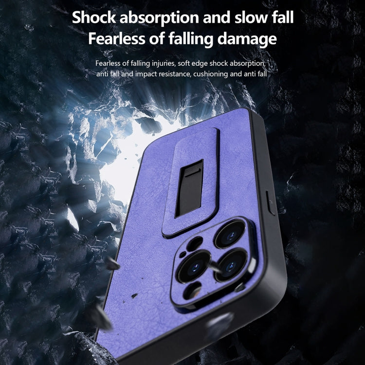 PU Leather Push-pull Bracket Shockproof Phone Case, For iPhone 16, For iPhone 15 Pro Max, For iPhone 15 Pro