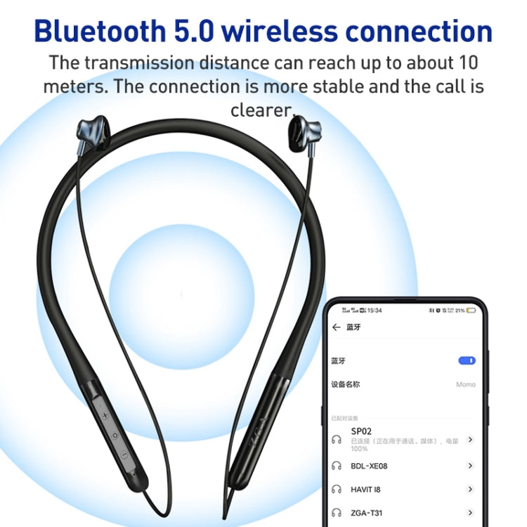 ZGA SP02 Neck-mounted Sports Bluetooth Earphone, SP02