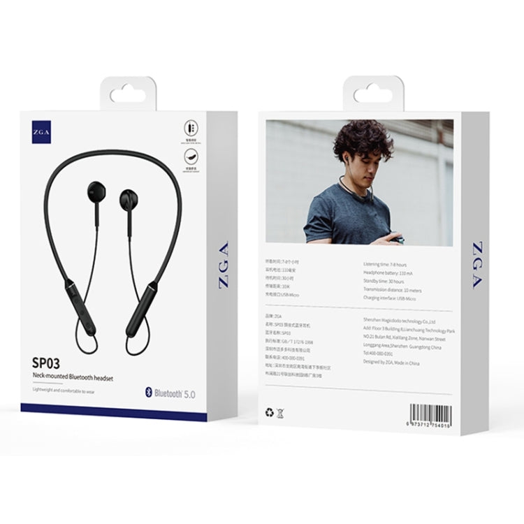 ZGA SP03 Neck-mounted Sports Bluetooth Earphone, SP03