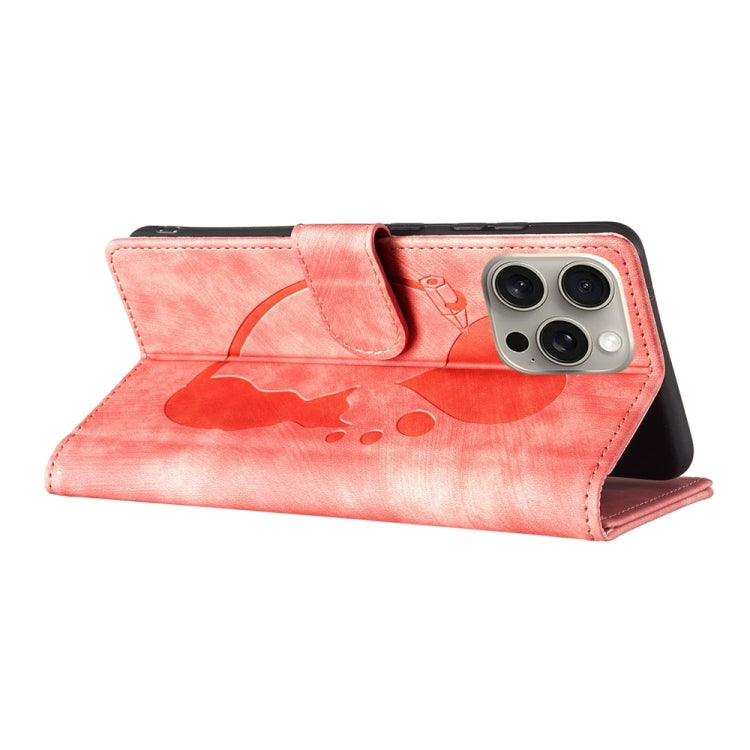 Pen Heart Cat Embossed Leather Phone Case, For iPhone 15 Pro Max, For iPhone 15 Pro, For iPhone 15 Plus, For iPhone 15