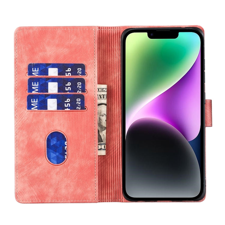 Pen Heart Cat Embossed Leather Phone Case, For iPhone 14 Plus, For iPhone 14, For iPhone 14 Pro, For iPhone 14 Pro Max