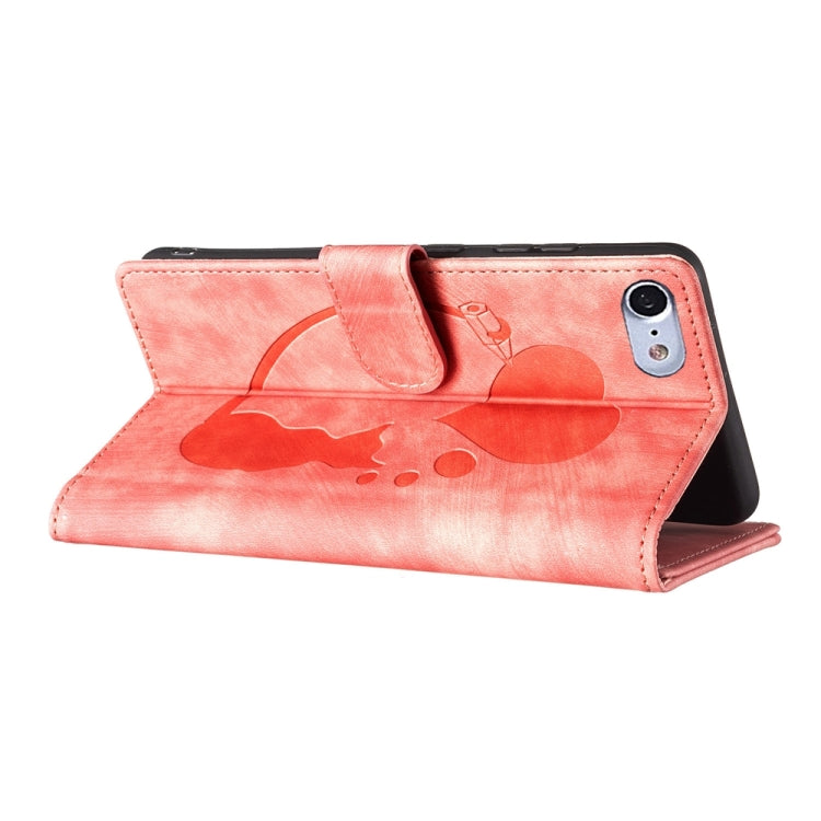 Pen Heart Cat Embossed Leather Phone Case, For iPhone 7 / 8 / SE 2022, For iPhone 13 Pro Max, For iPhone 13 Pro, For iPhone 13