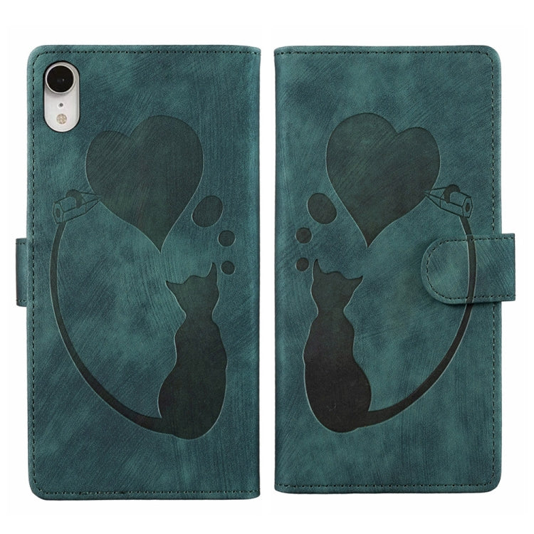 Pen Heart Cat Embossed Leather Phone Case, For iPhone X / XS, For iPhone XR, For iPhone XS Max, For iPhone 7 Plus / 8 Plus