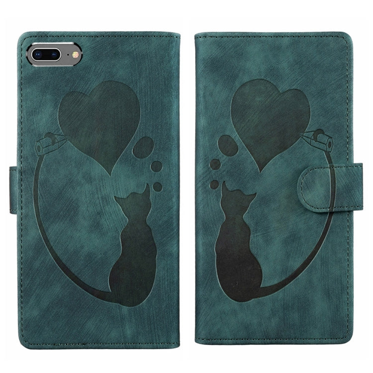 Pen Heart Cat Embossed Leather Phone Case, For iPhone X / XS, For iPhone XR, For iPhone XS Max, For iPhone 7 Plus / 8 Plus