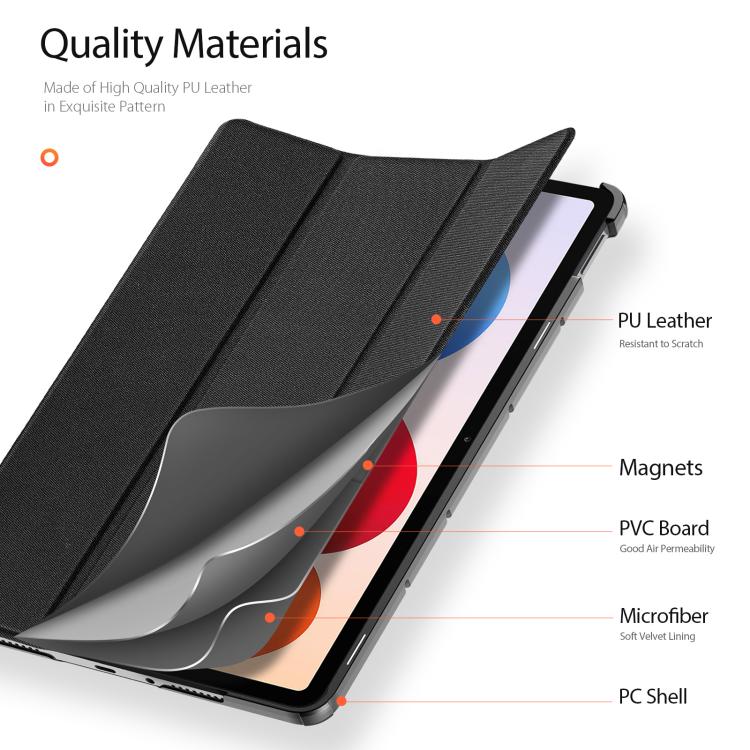 DUX DUCIS Domo Series Cloth Texture Magnetic Leather Tablet Case, For Xiaomi Redmi Pad 2 Pro / Pad Pro 5G, For Xiaomi Redmi K Pad, For Xiaomi Pad 7 Ultra, For Xiaomi Redmi Pad Pro 12.1, For Xiaomi Pad 6S Pro 12.4