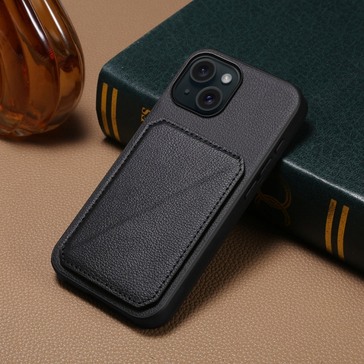 D04 Calf Texture Dual Card Slot Holder Phone Case, For iPhone 15, For iPhone 14 Plus, For iPhone 14, For iPhone 14 Pro, For iPhone 14 Pro Max, For iPhone 13 Pro Max