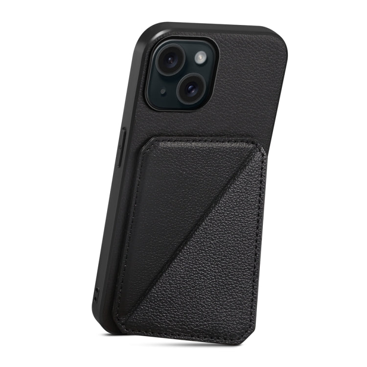 D04 Calf Texture Dual Card Slot Holder Phone Case, For iPhone 15, For iPhone 14 Plus, For iPhone 14, For iPhone 14 Pro, For iPhone 14 Pro Max, For iPhone 13 Pro Max
