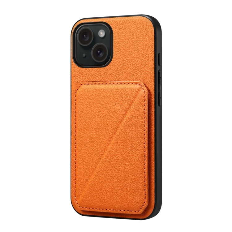D04 Calf Texture Dual Card Slot Holder Phone Case, For iPhone 15, For iPhone 14 Plus, For iPhone 14, For iPhone 14 Pro, For iPhone 14 Pro Max, For iPhone 13 Pro Max