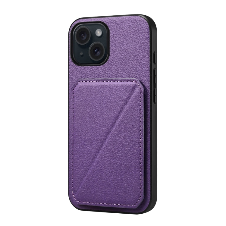 D04 Calf Texture Dual Card Slot Holder Phone Case, For iPhone 15, For iPhone 14 Plus, For iPhone 14, For iPhone 14 Pro, For iPhone 14 Pro Max, For iPhone 13 Pro Max