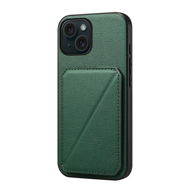 D04 Calf Texture Dual Card Slot Holder Phone Case, For iPhone 15, For iPhone 14 Plus, For iPhone 14, For iPhone 14 Pro, For iPhone 14 Pro Max, For iPhone 13 Pro Max