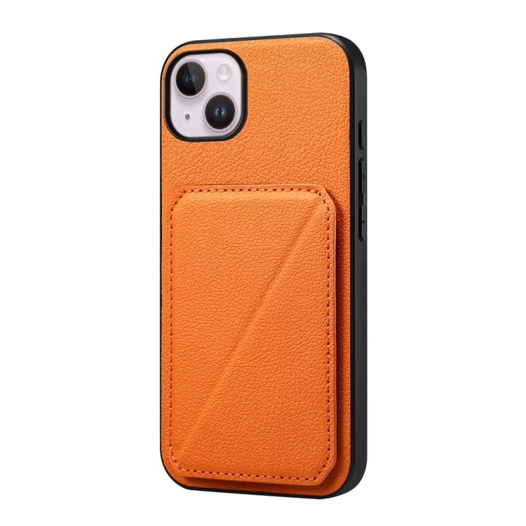 D04 Calf Texture Dual Card Slot Holder Phone Case, For iPhone 15, For iPhone 14 Plus, For iPhone 14, For iPhone 14 Pro, For iPhone 14 Pro Max, For iPhone 13 Pro Max