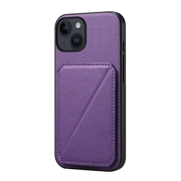 D04 Calf Texture Dual Card Slot Holder Phone Case, For iPhone 15, For iPhone 14 Plus, For iPhone 14, For iPhone 14 Pro, For iPhone 14 Pro Max, For iPhone 13 Pro Max
