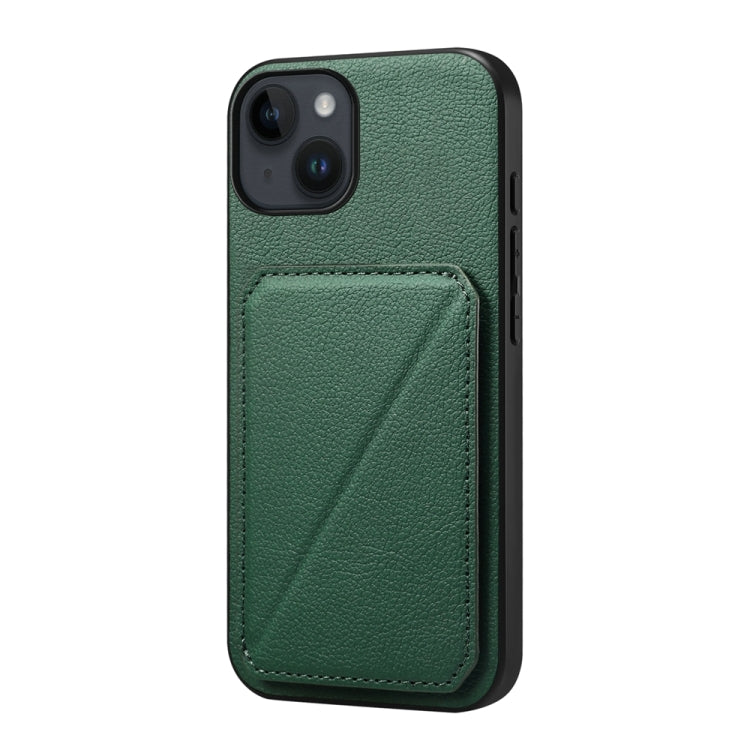 D04 Calf Texture Dual Card Slot Holder Phone Case, For iPhone 15, For iPhone 14 Plus, For iPhone 14, For iPhone 14 Pro, For iPhone 14 Pro Max, For iPhone 13 Pro Max