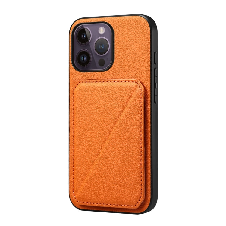 D04 Calf Texture Dual Card Slot Holder Phone Case, For iPhone 15, For iPhone 14 Plus, For iPhone 14, For iPhone 14 Pro, For iPhone 14 Pro Max, For iPhone 13 Pro Max