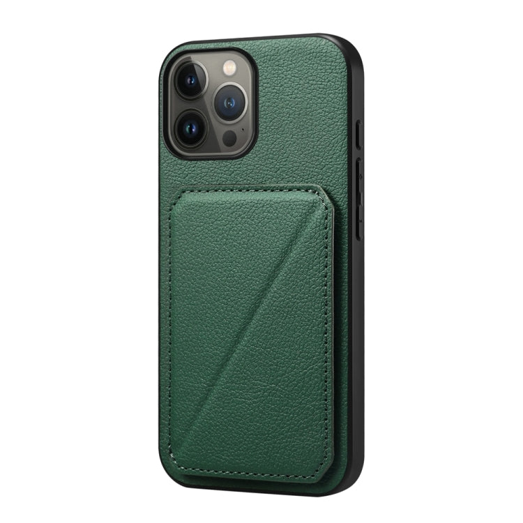 D04 Calf Texture Dual Card Slot Holder Phone Case, For iPhone 15, For iPhone 14 Plus, For iPhone 14, For iPhone 14 Pro, For iPhone 14 Pro Max, For iPhone 13 Pro Max